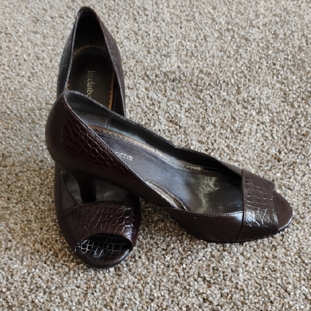 Liz Claiborne Women's Brown Peep-Toe Shoes